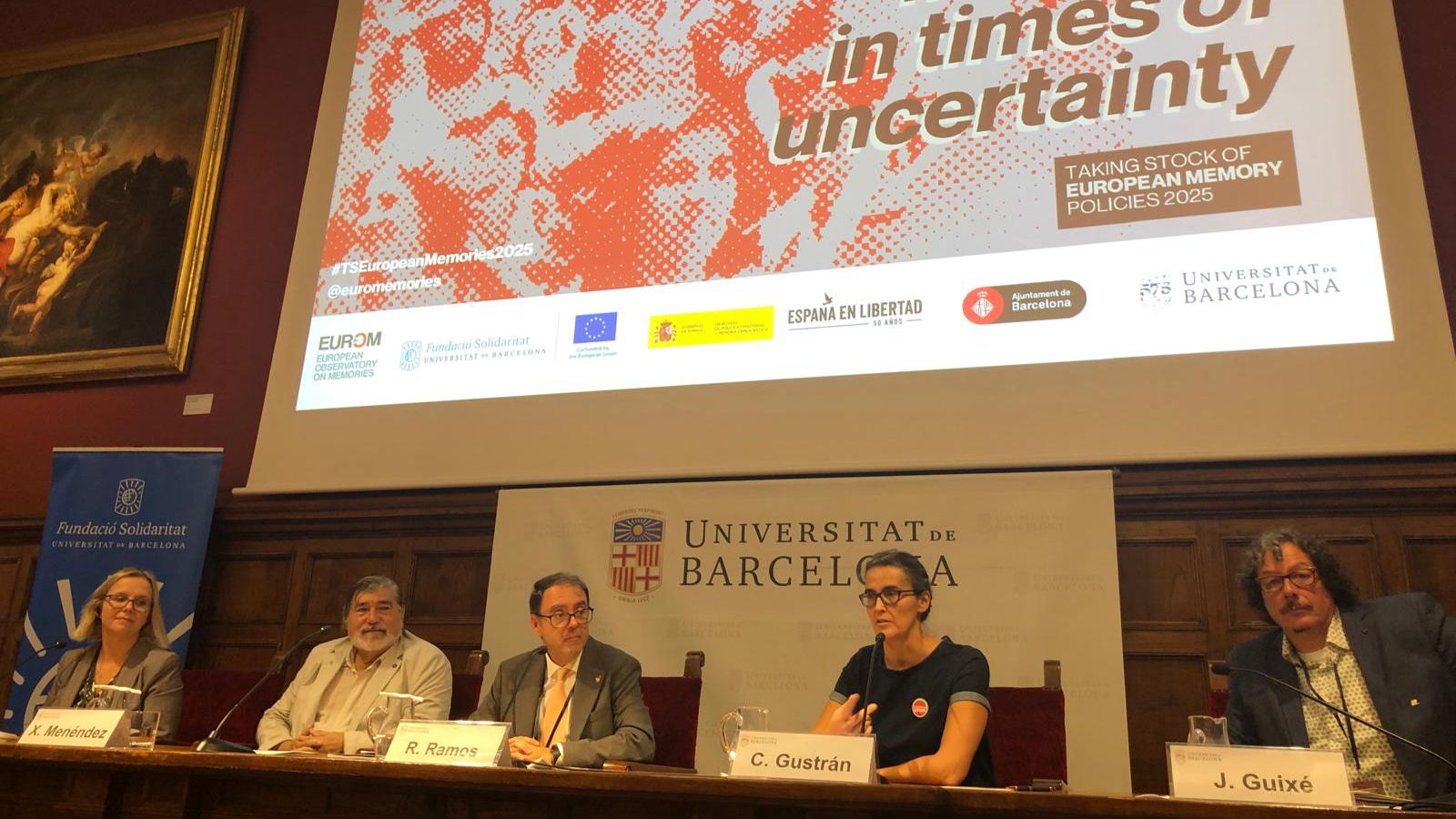 Imagen La Universitat de Barcelona se convierte en punto de encuentro para debatir cómo la memoria puede fortalecer la democracia europea