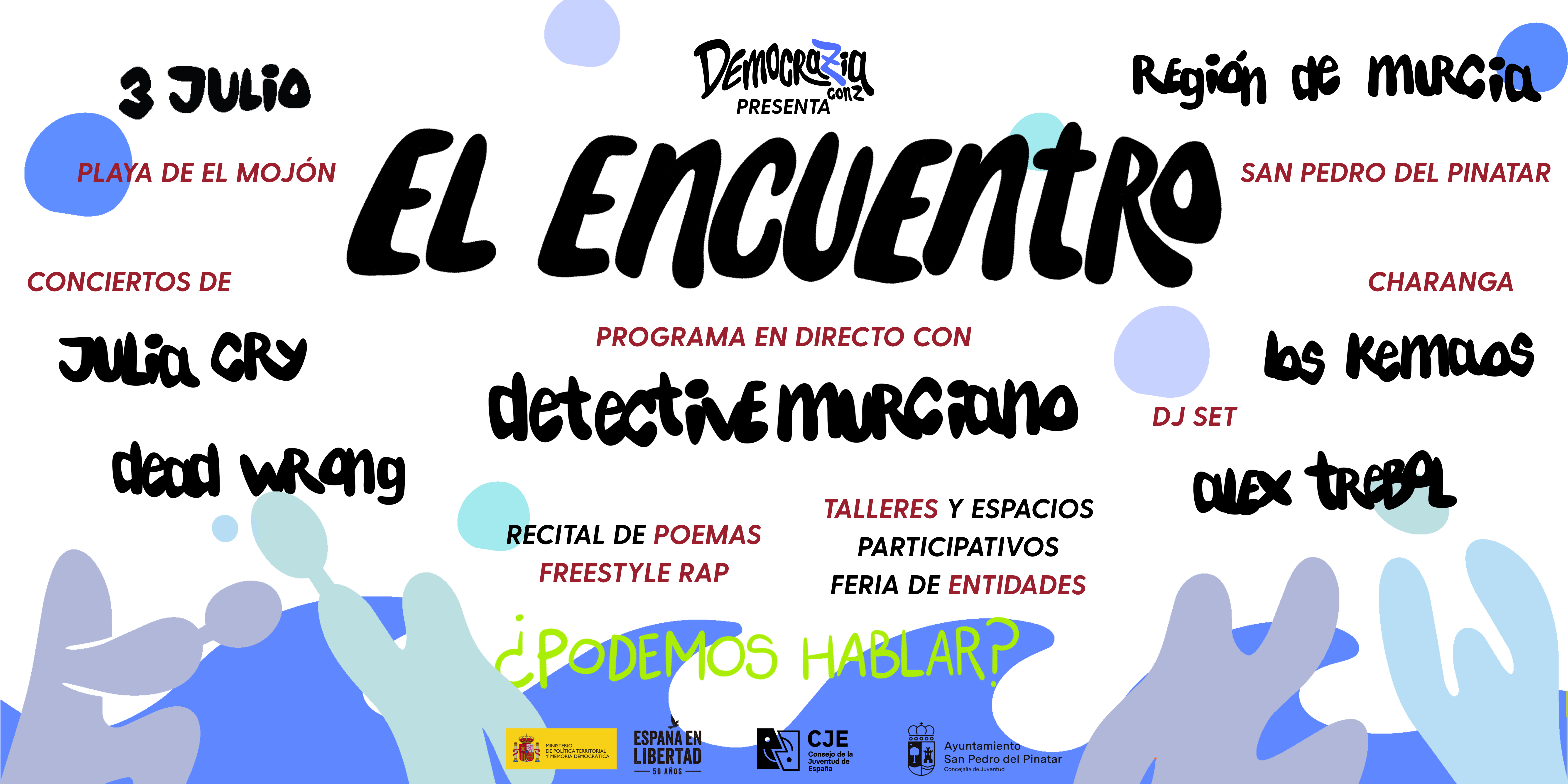 Imagen El Encuentro llega a la Región de Murcia: música, talleres y un podcast en directo para que la juventud experimente, participe y reflexione sobre su papel en la democracia 
