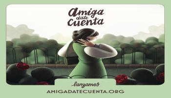 Imagen gráfica del proyecto Amiga, date cuenta, con ilustración de mujer 